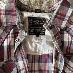 Mens Buffalo David Bitton Casual Plaid Button Up Shirt XXL Red & Blue